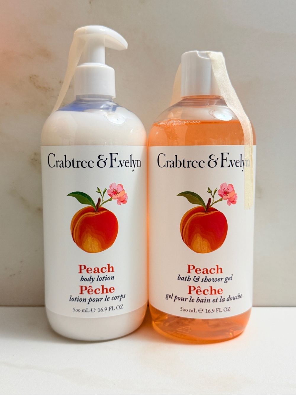 Crabtree & Evelyn Peach Body Lotion and Bath & Shower Gel - New